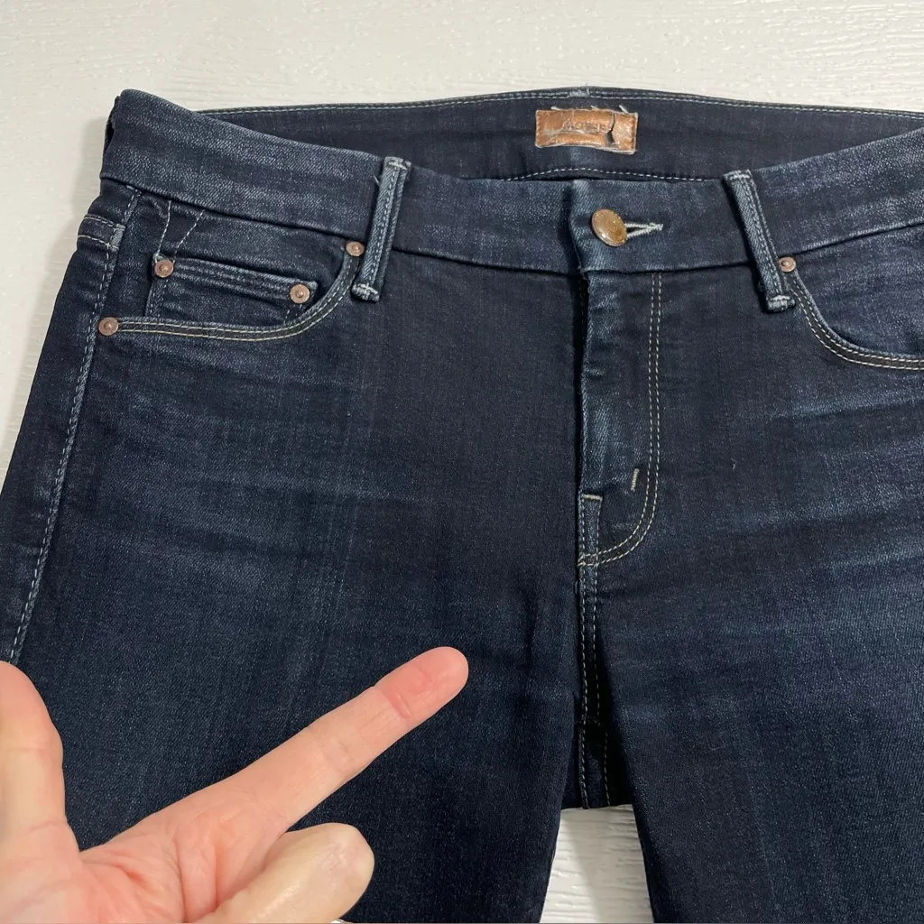 Mother The Looker Crop Jean in Coffee Tea or Me Dark Wash‎ Size 27 Denim Blue - Image 15