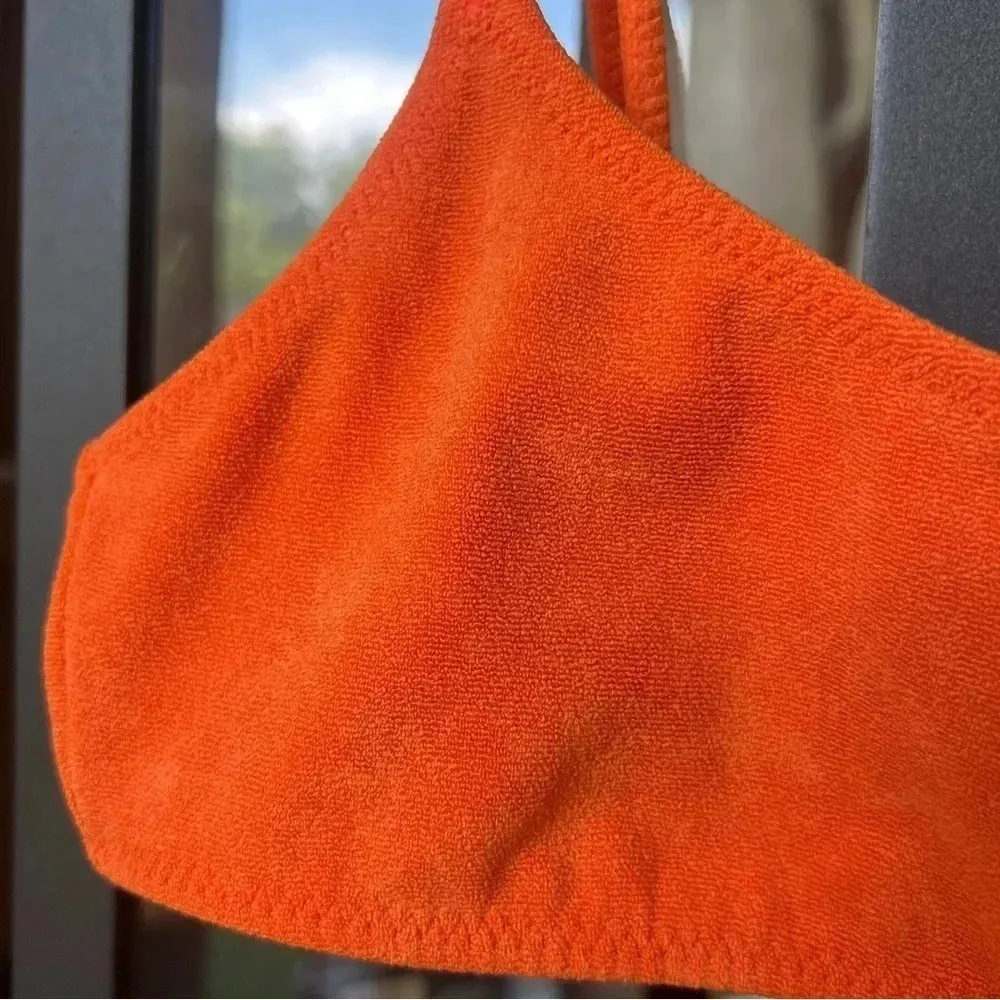 L.A. Hearts Pacsun Bikini top tank Terry cloth orange neon bralette - Image 3