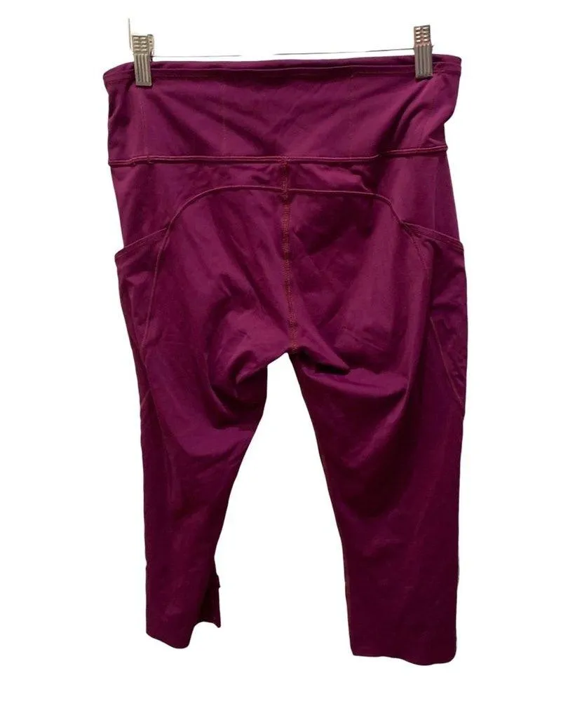 Lululemon fast & free running crop nulu marvel magenta pink athletic leggings - Image 3