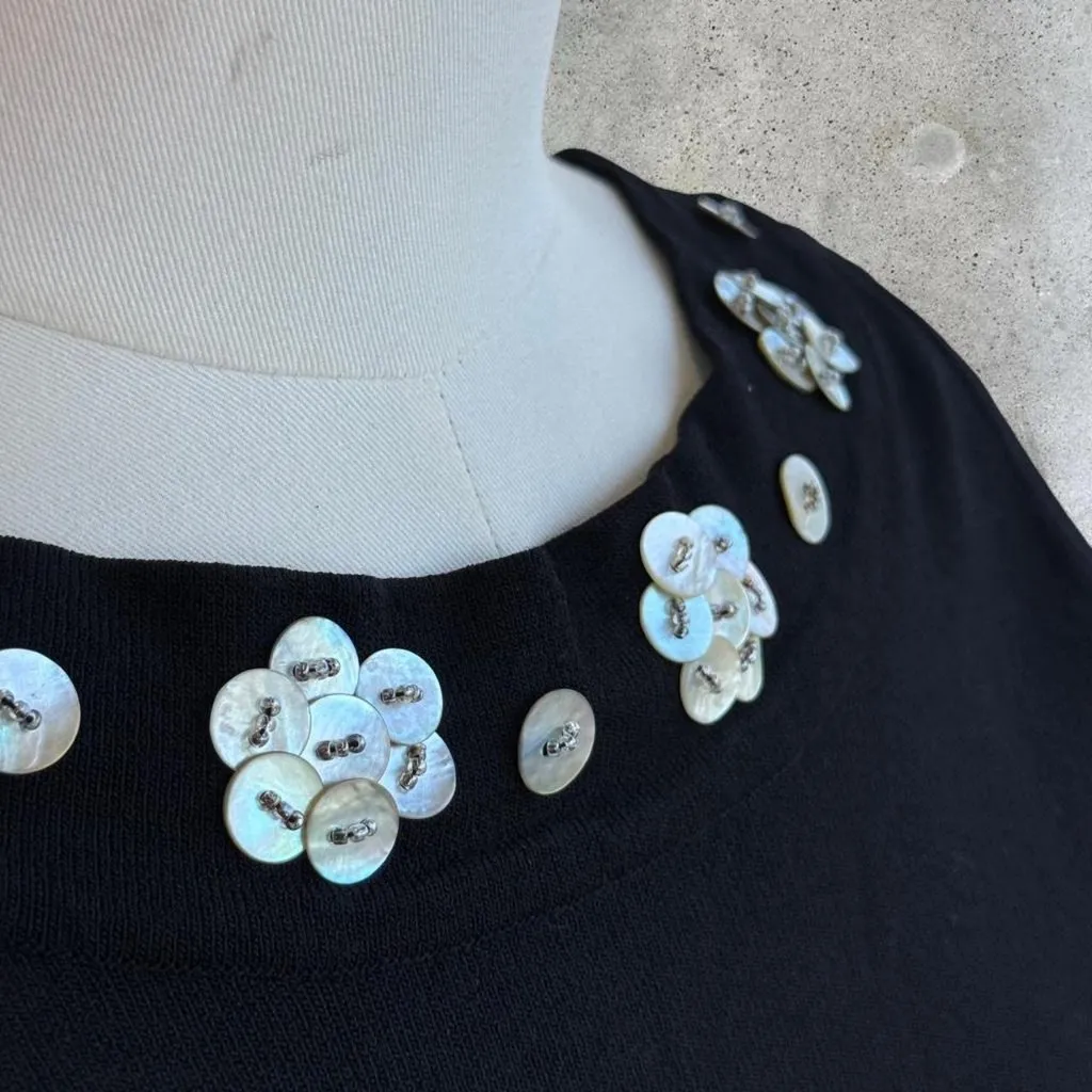 vintage black tank top with button details - Image 5