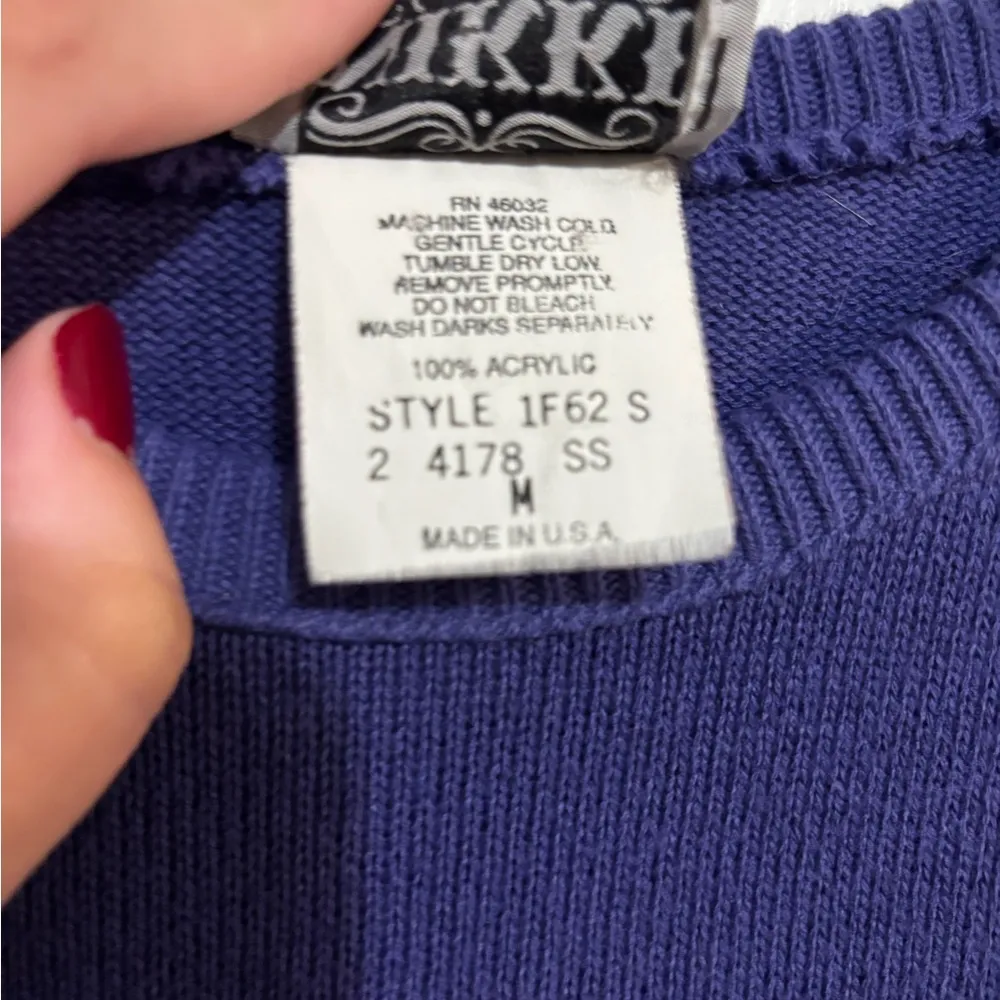 Vintage Nikki Embroidered Floral Purple Knit Sweater – Women’s Medium - Image 4