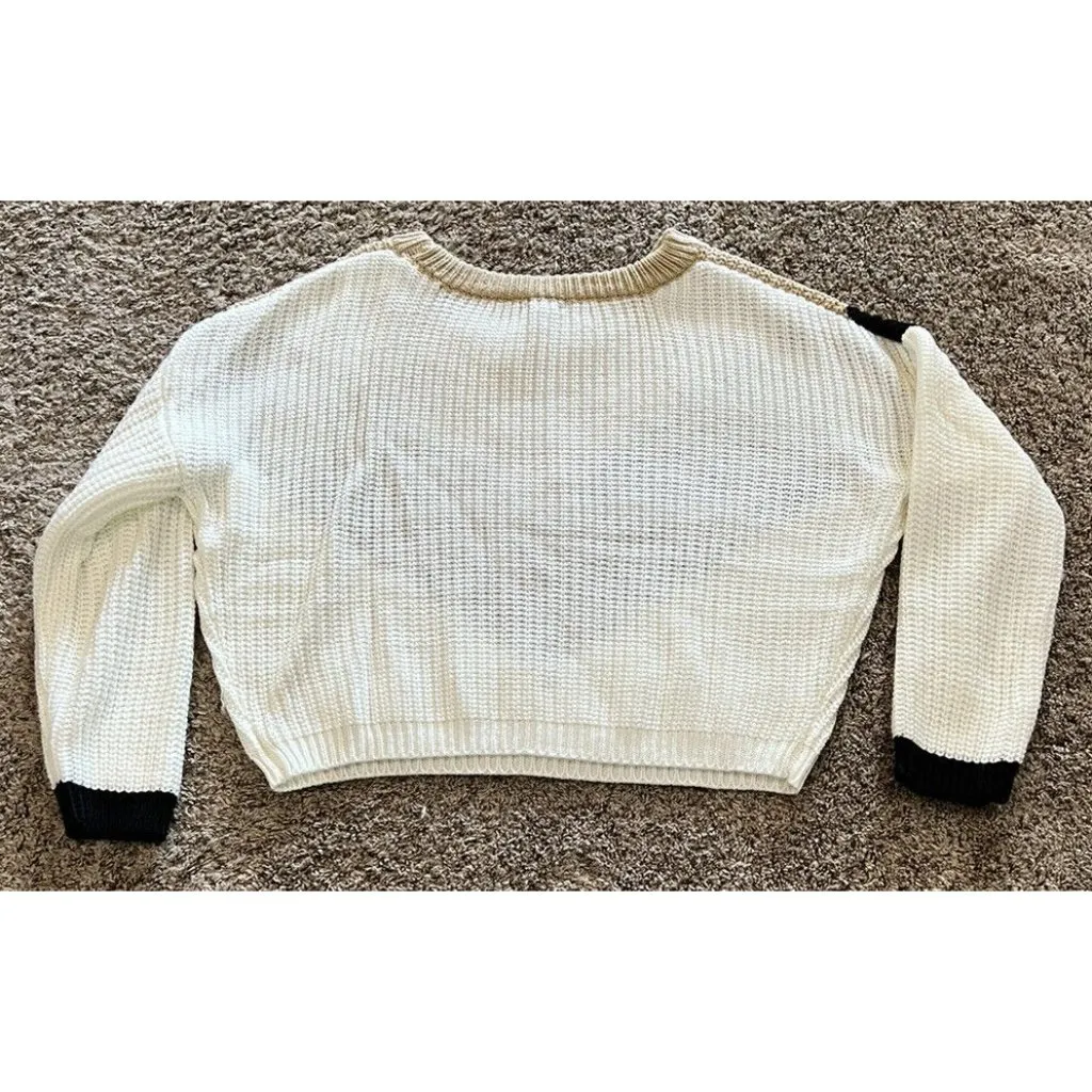Rue 21 Long Sleeve Sweater  ~ Size Medium ~ Cream\Black\Brown - Image 5