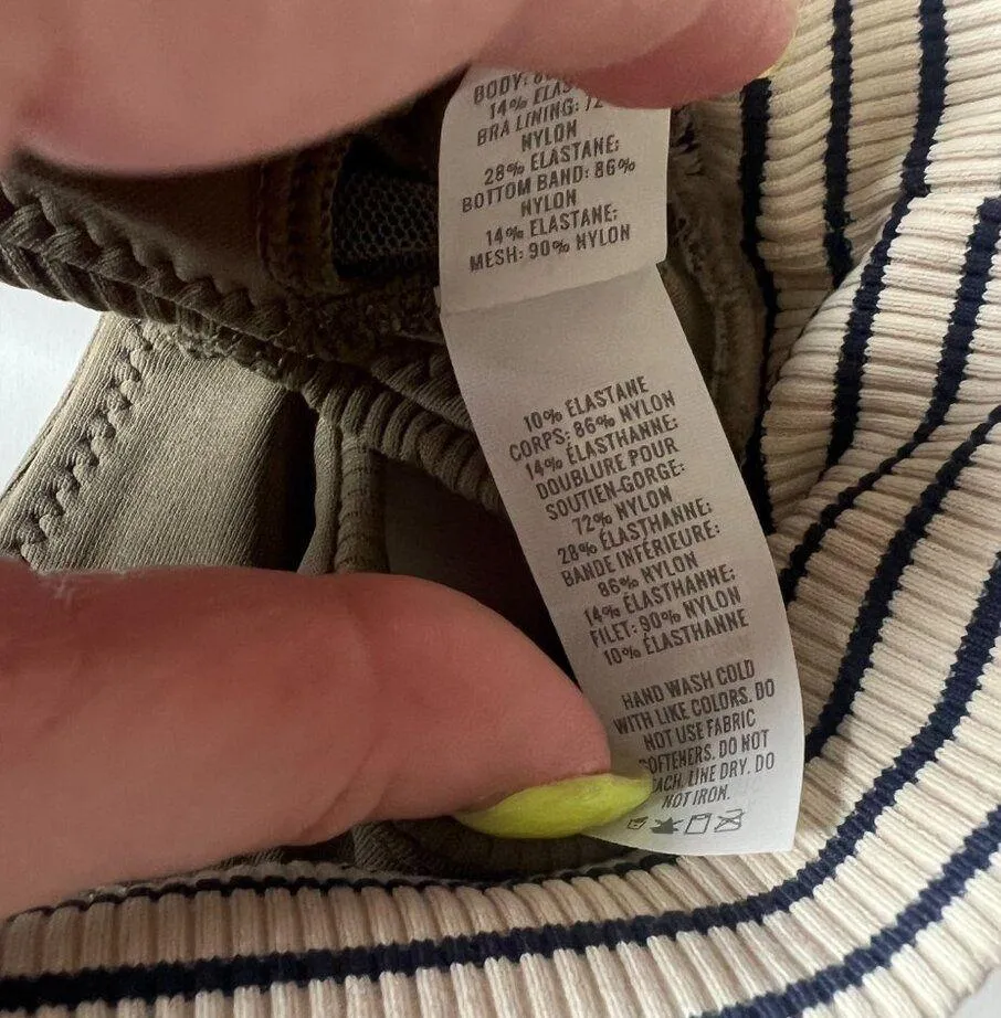 NWT  Offline Stretch Ribbed Medium Support Sports Bra Green Stripes Medium - Image 8