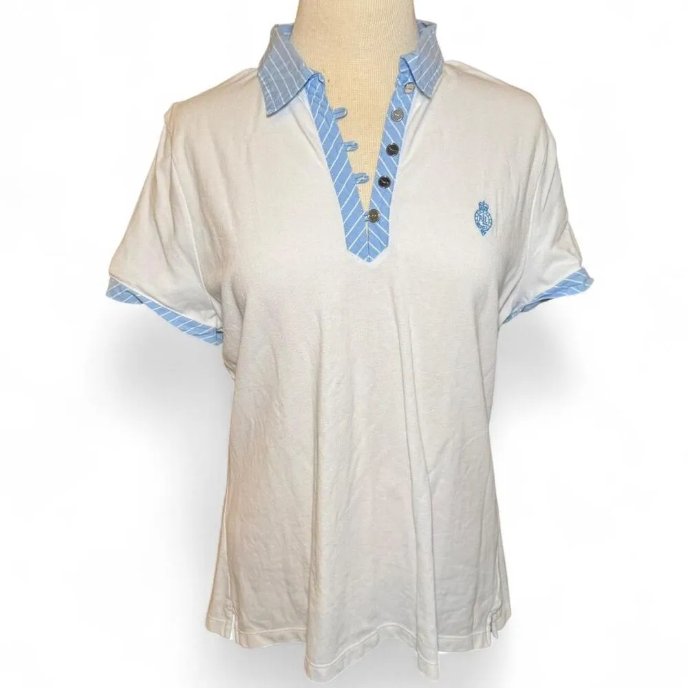 Vintage Y2K Lauren Active Ralph Lauren Polo Shirt XL Crest Logo Preppy - Image 6