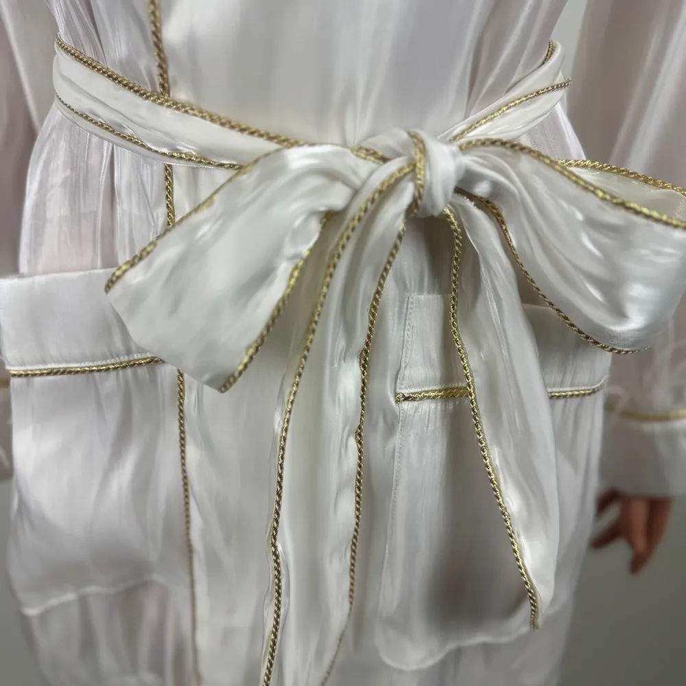 NWT La’ Ros | Feather Sleeve Robe White - Image 6