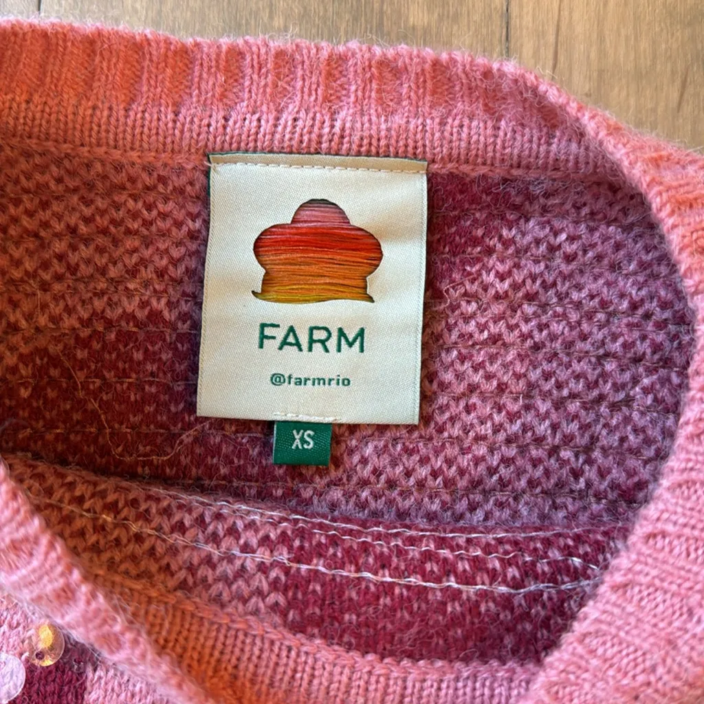FARM Rio sequin heart sweater NWOT - Image 10
