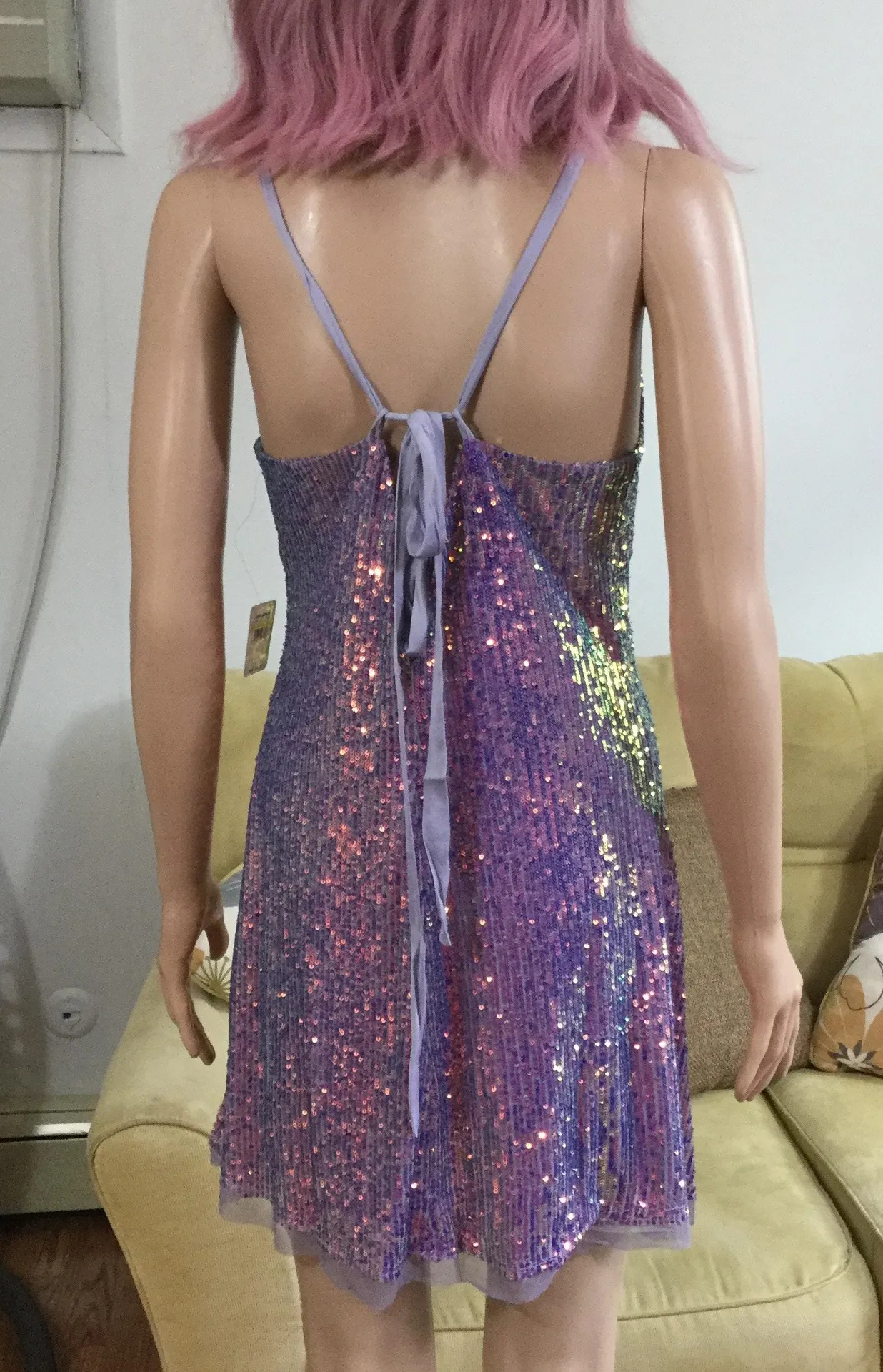 Free People Gold Rush Mini Dress M - Image 5