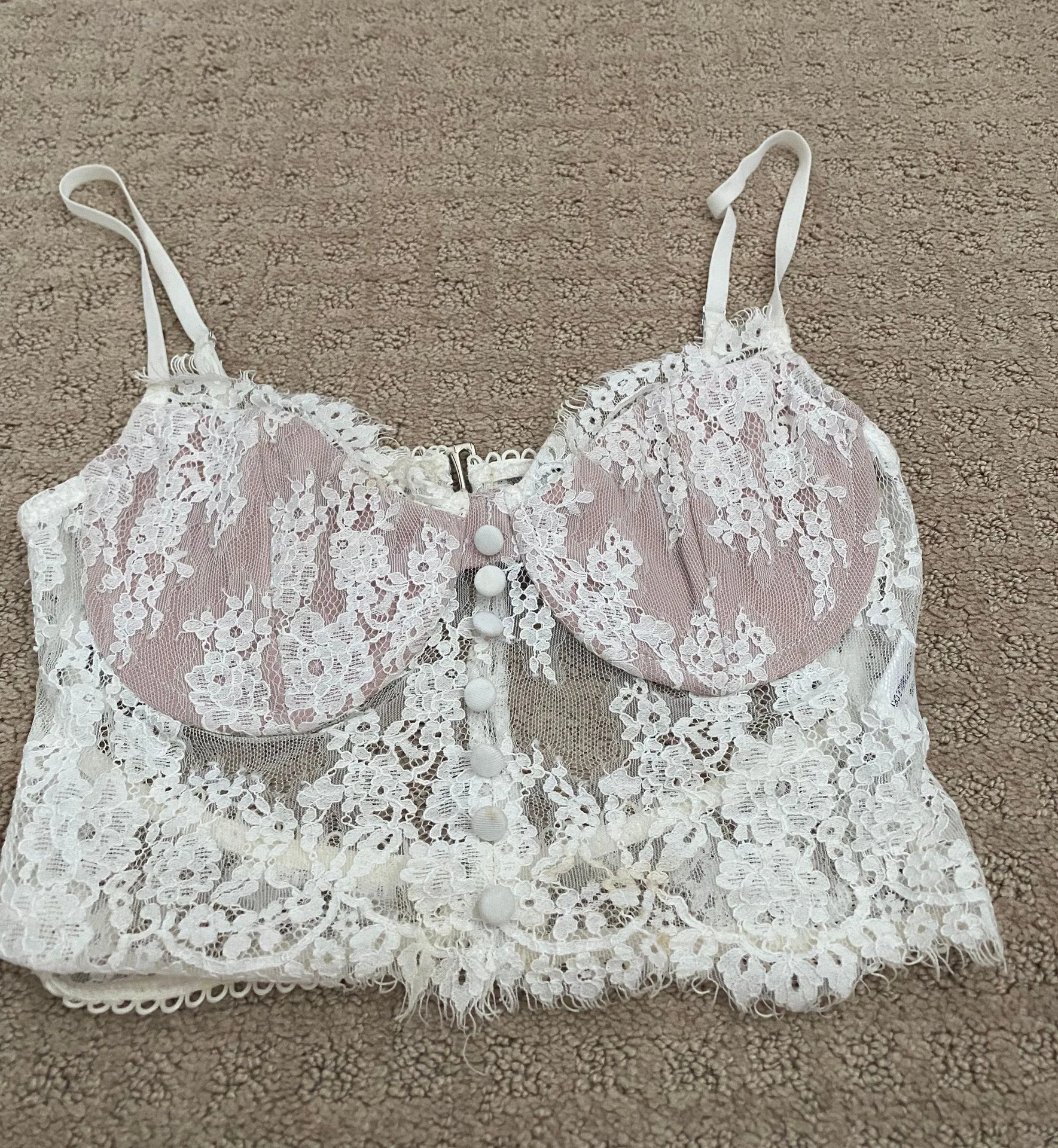 White Fox White Lace Top Size XS - Image 4