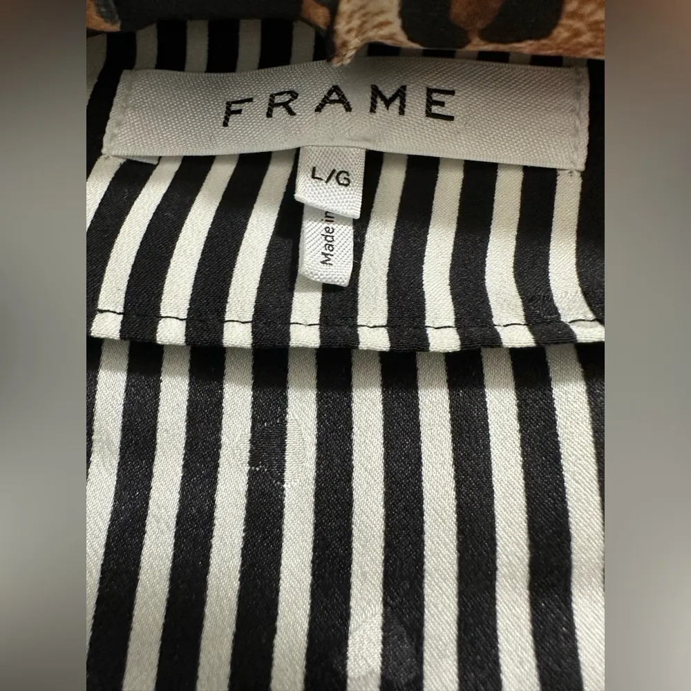 Frame Black White Striped Silk Blouse - Image 9