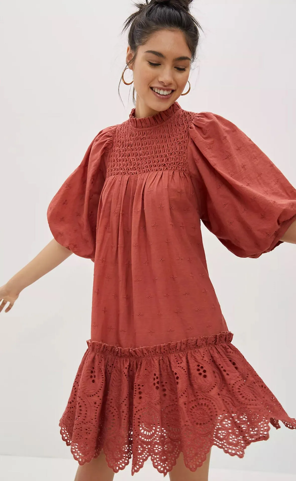 Lillian Puff-Sleeved Mini Dress - Image 2