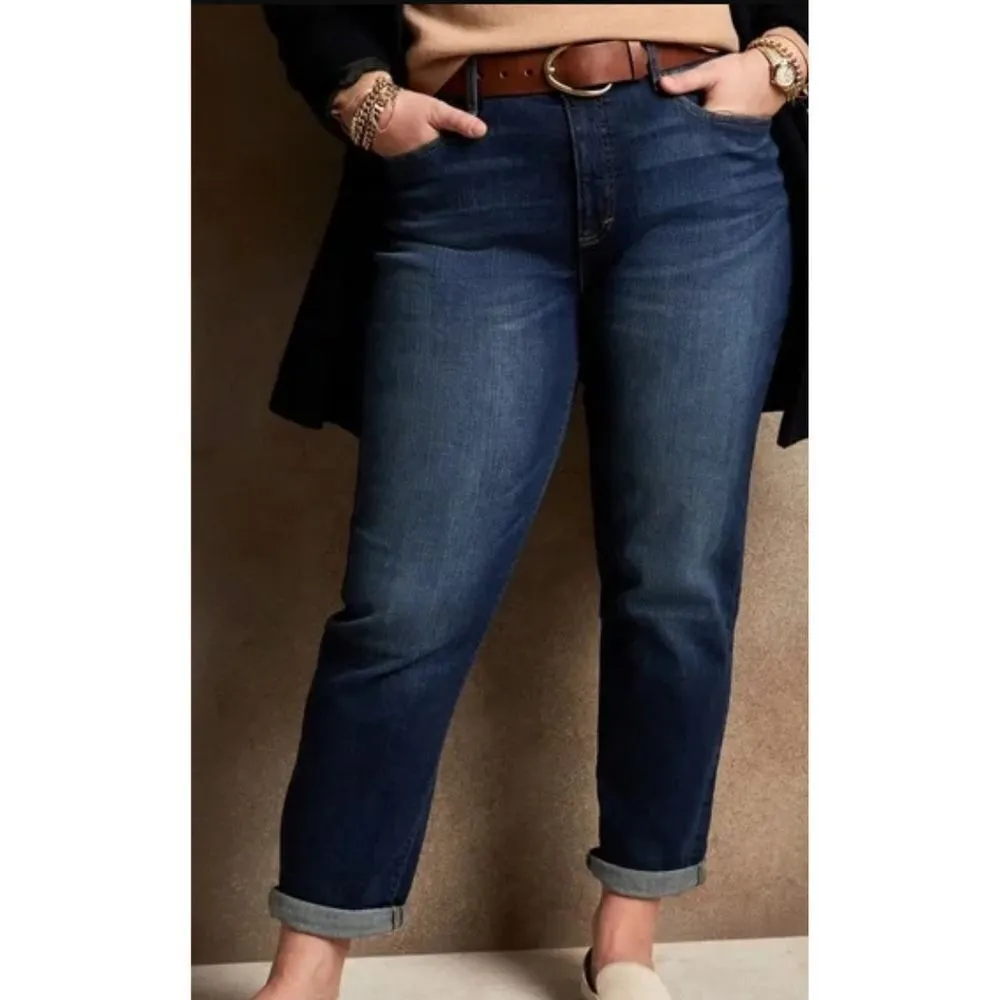 Banana Republic Women's‎ Curvy Straight Leg Jeans Dark Wash Size 29/8  High Rise - Image 9