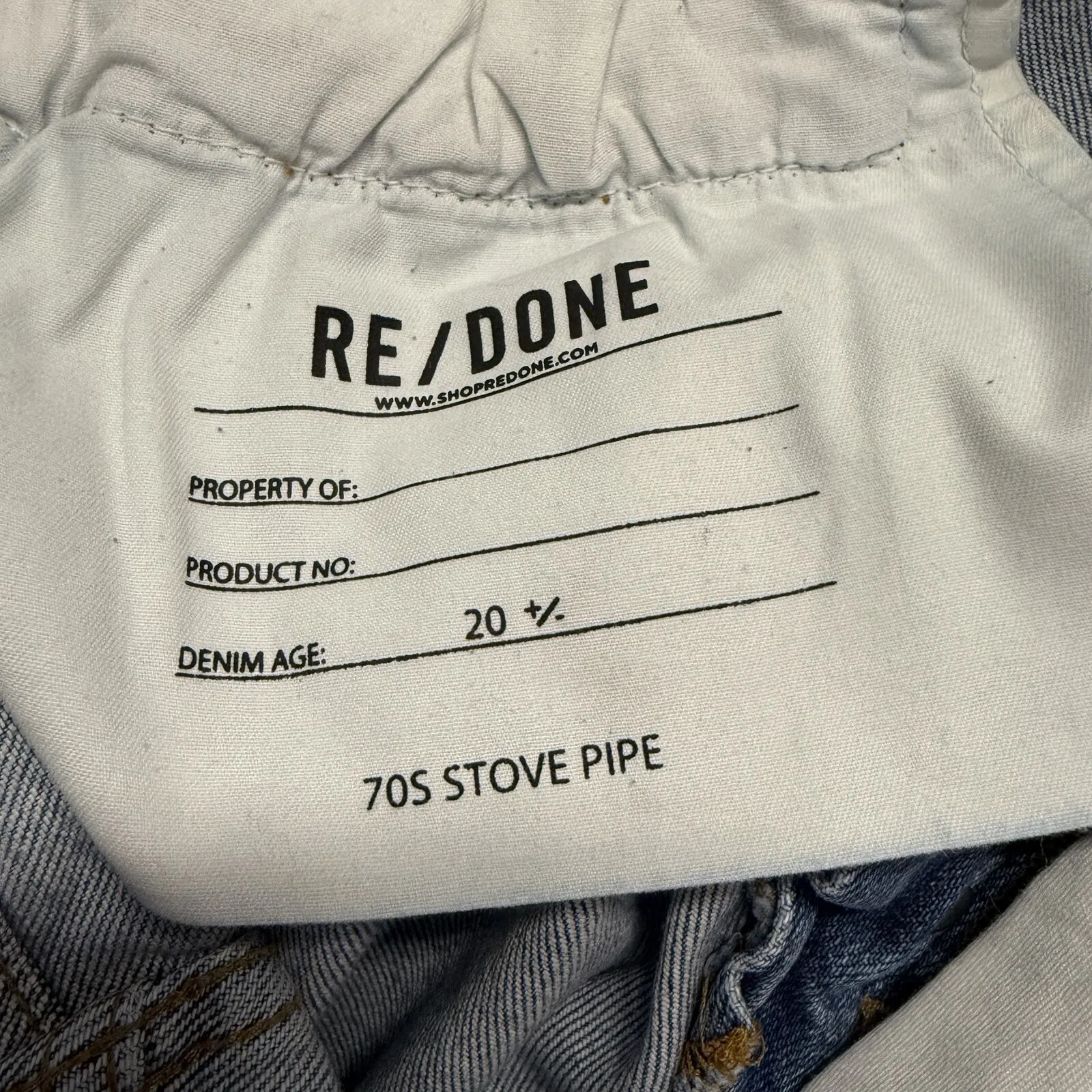 Re/done Jeans Womens Straight High Rise 70s Stove Pipe 32 x 27 Ankle Button Fly - Image 5