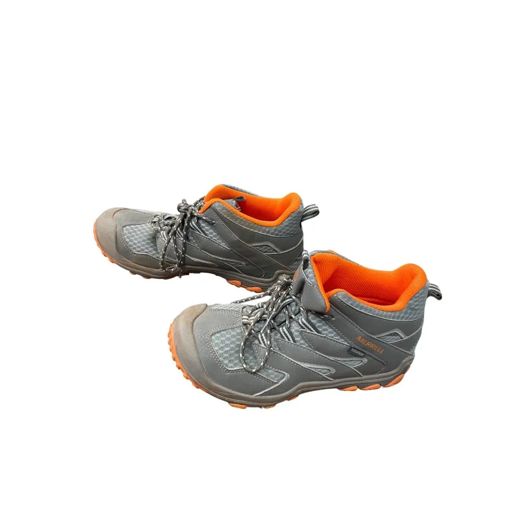 Merrell womans gray orange waterproof hiking hight top sneakers size 4M SKU 8836 - Image 3