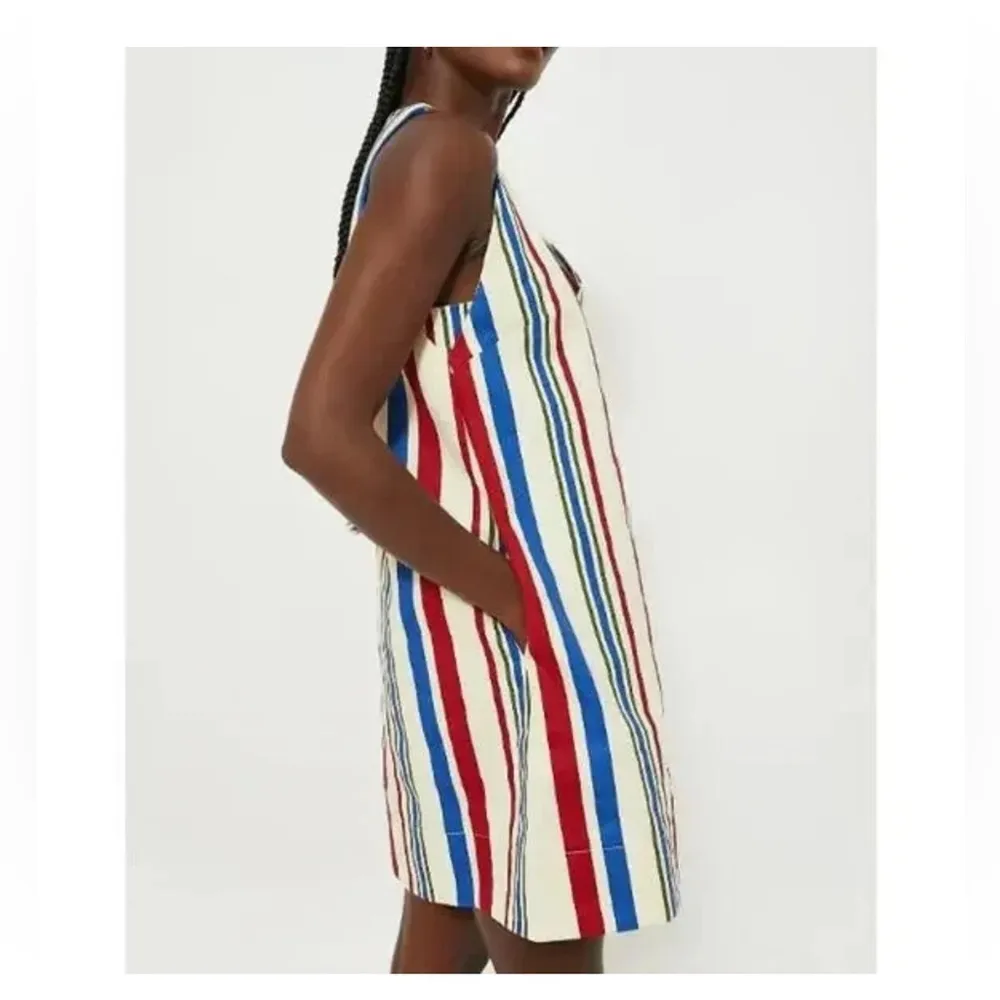 Pomander Place Kira Stripe Mini Dress XS NWT Cotton Lined Coastal Preppy Chic Red - Image 6