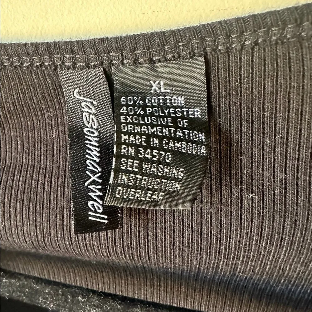 Jason Maxwell Black/White Beaded Layered Look Blouse Top Cotton Blend Normcore - Image 2