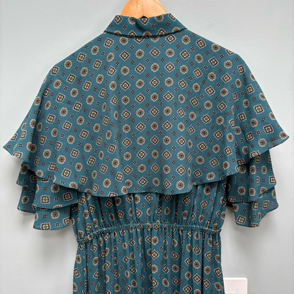 Michael Kors Collection Silk Short Sleeve Button Down Midi Dress 8 - Image 11