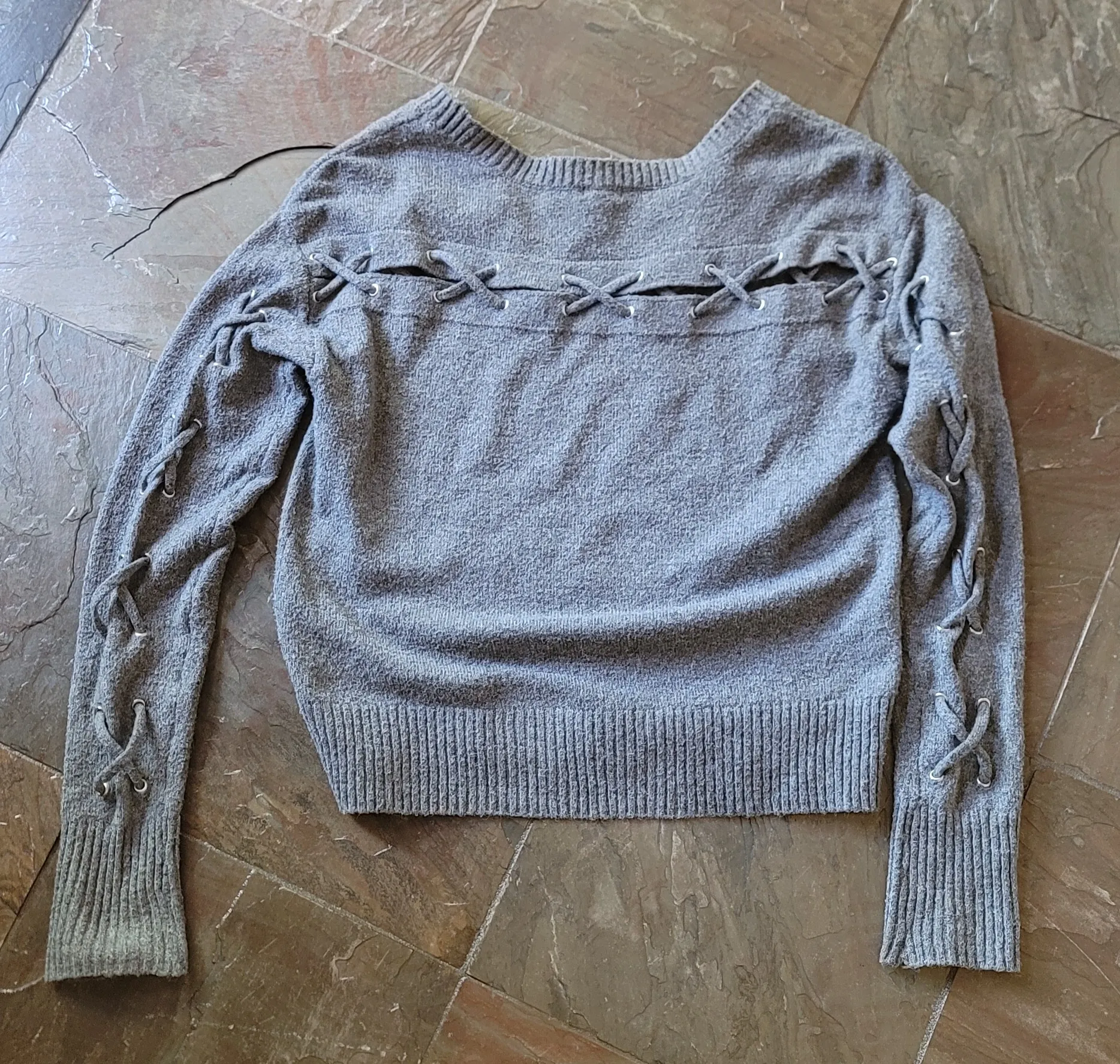 Garage Gray Cropped Sweater - Image 2