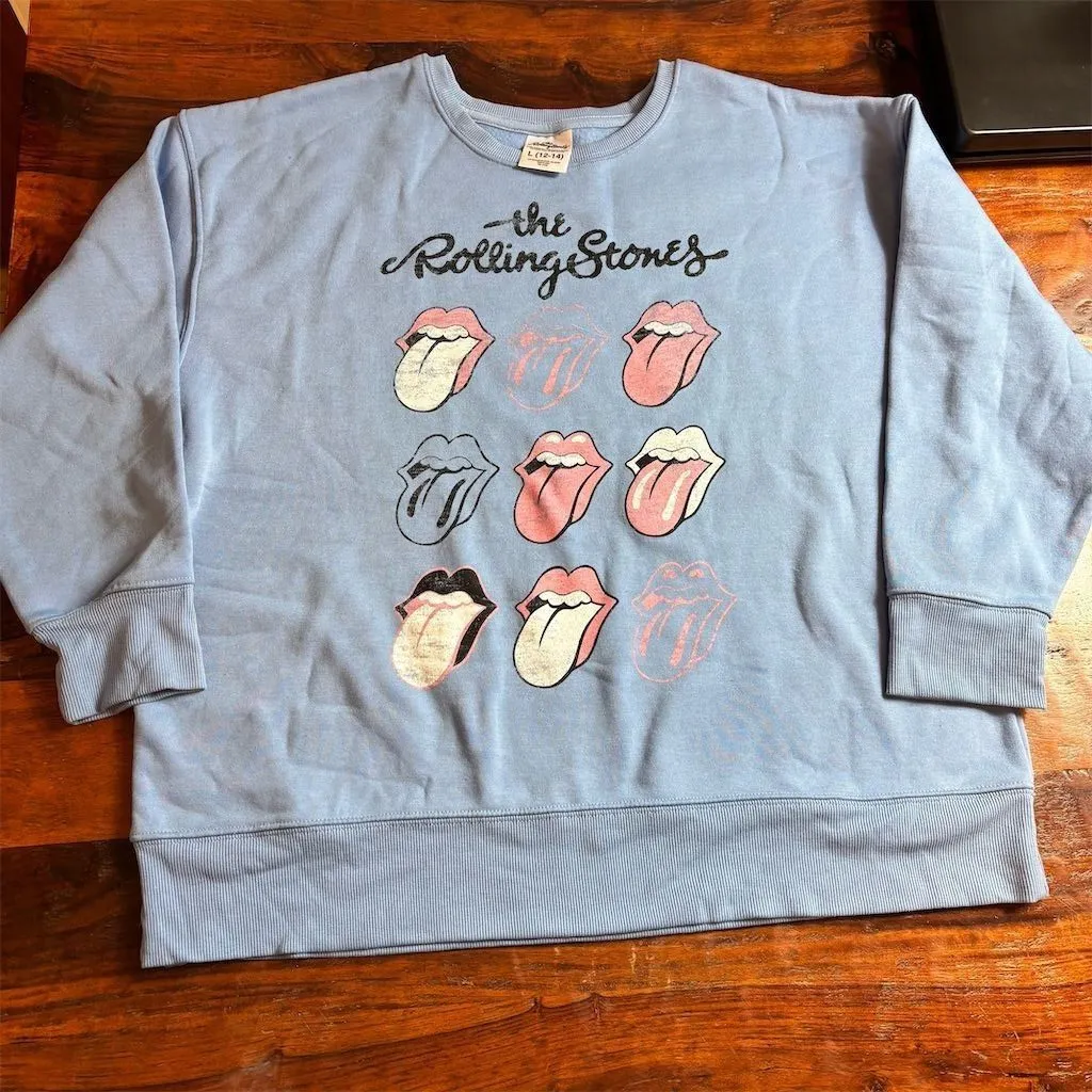 The Rolling Stones Women's Graphic Sweatshirt Blue Size L 12-14 - Image 1