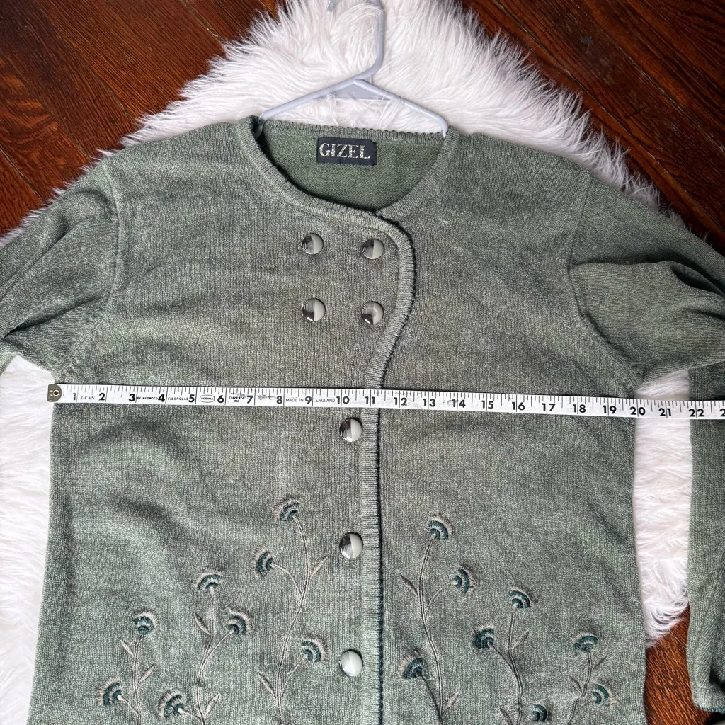 Y2K Grandma Core Embellished Sweater Vintage Inspired Cozy Knit Green Size undefined - Image 8