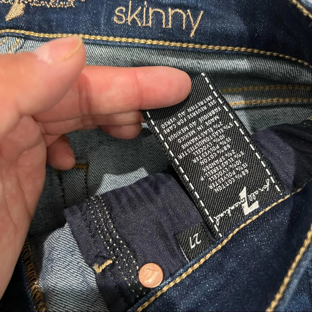 NEW 7 FOR ALL MANKIND ANKLE SKINNY WITH WAVE HEM IN SERRANO‎ NIGHT SIZE 27 - Image 8