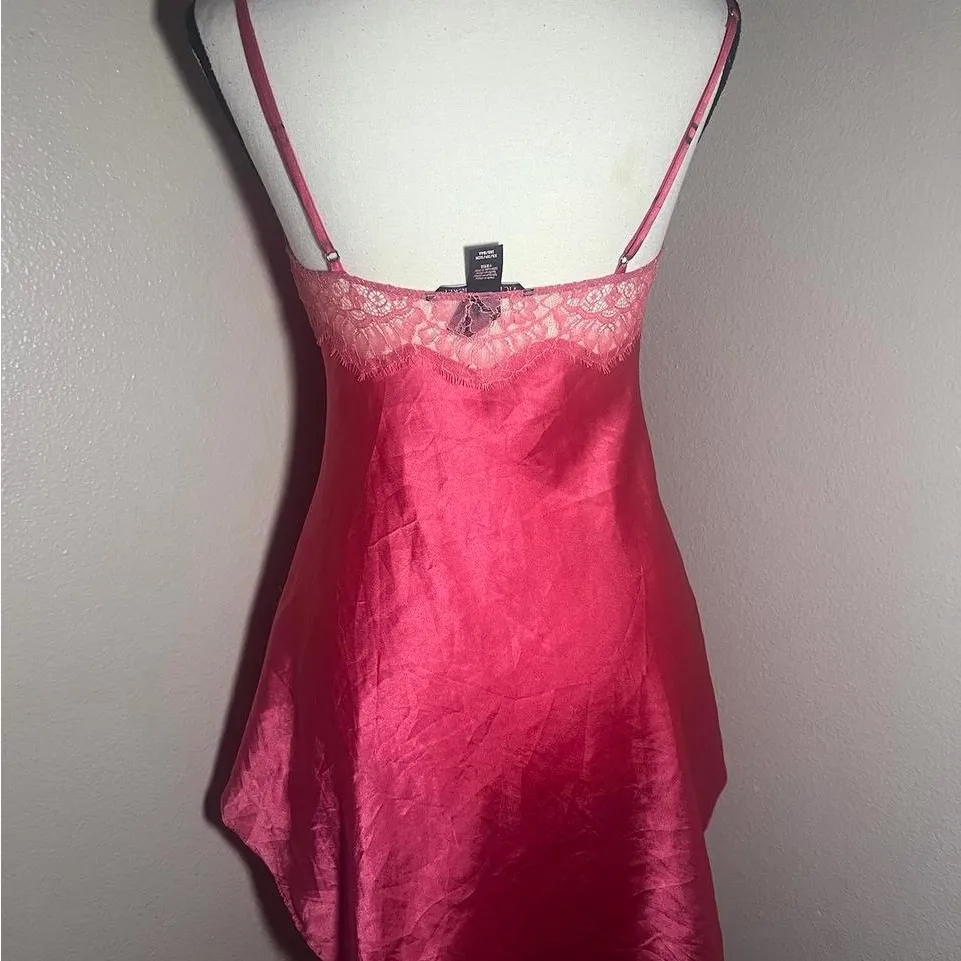 Victoria's Secret Pink Satin Chemise with Lace - Image 5