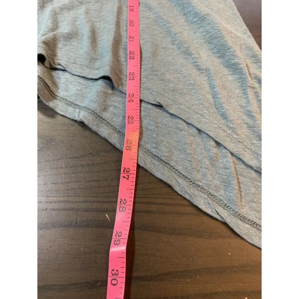 Lisa Bayne Scandi Logom‎ Linen Blend Top Womens XS Lagenlook Layering Teal Shark Green - Image 9