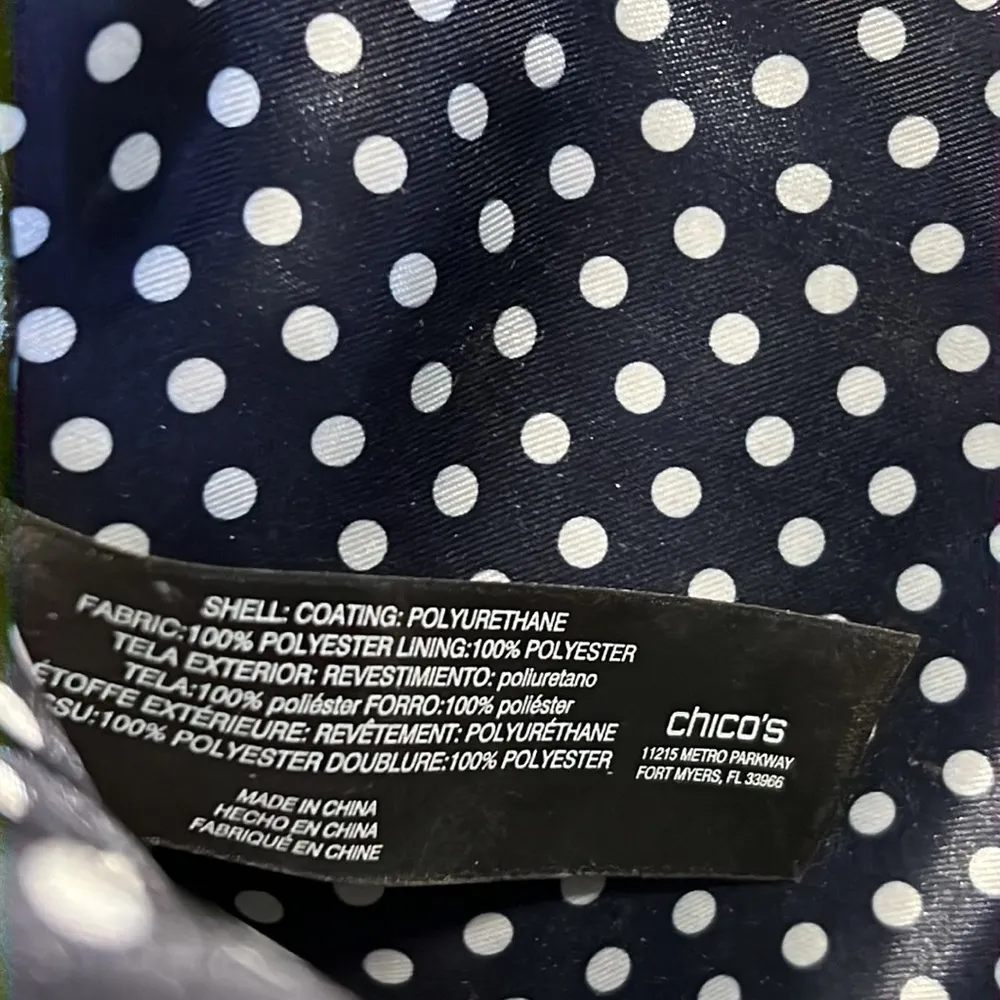 Chico’s blue white tassel print tech bag cosmetic pouch navy blue zip close NWT - Image 8