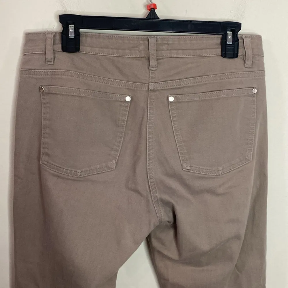 Eileen Fisher straight leg taupe organic cotton blend jeans size S - Image 4