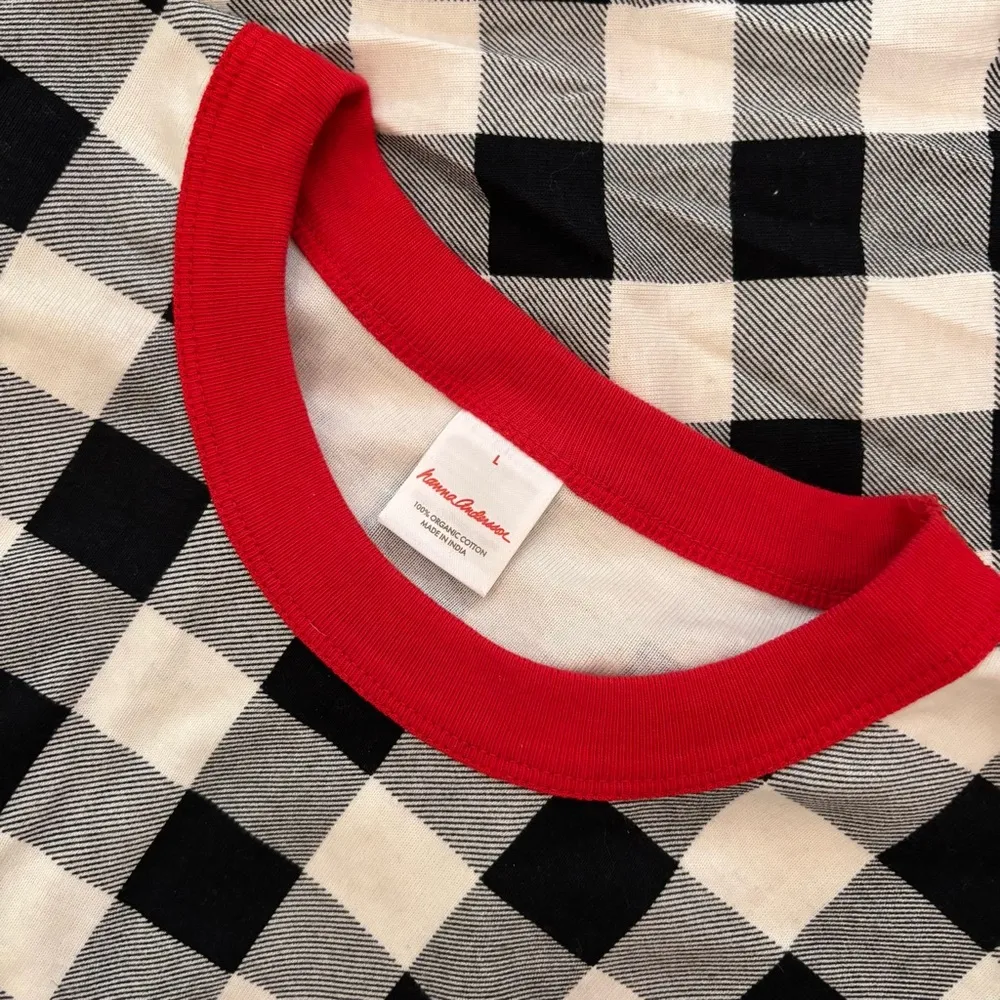 Hanna Andersson Matching Christmas Pajamas Red Black Check Size L - Image 4