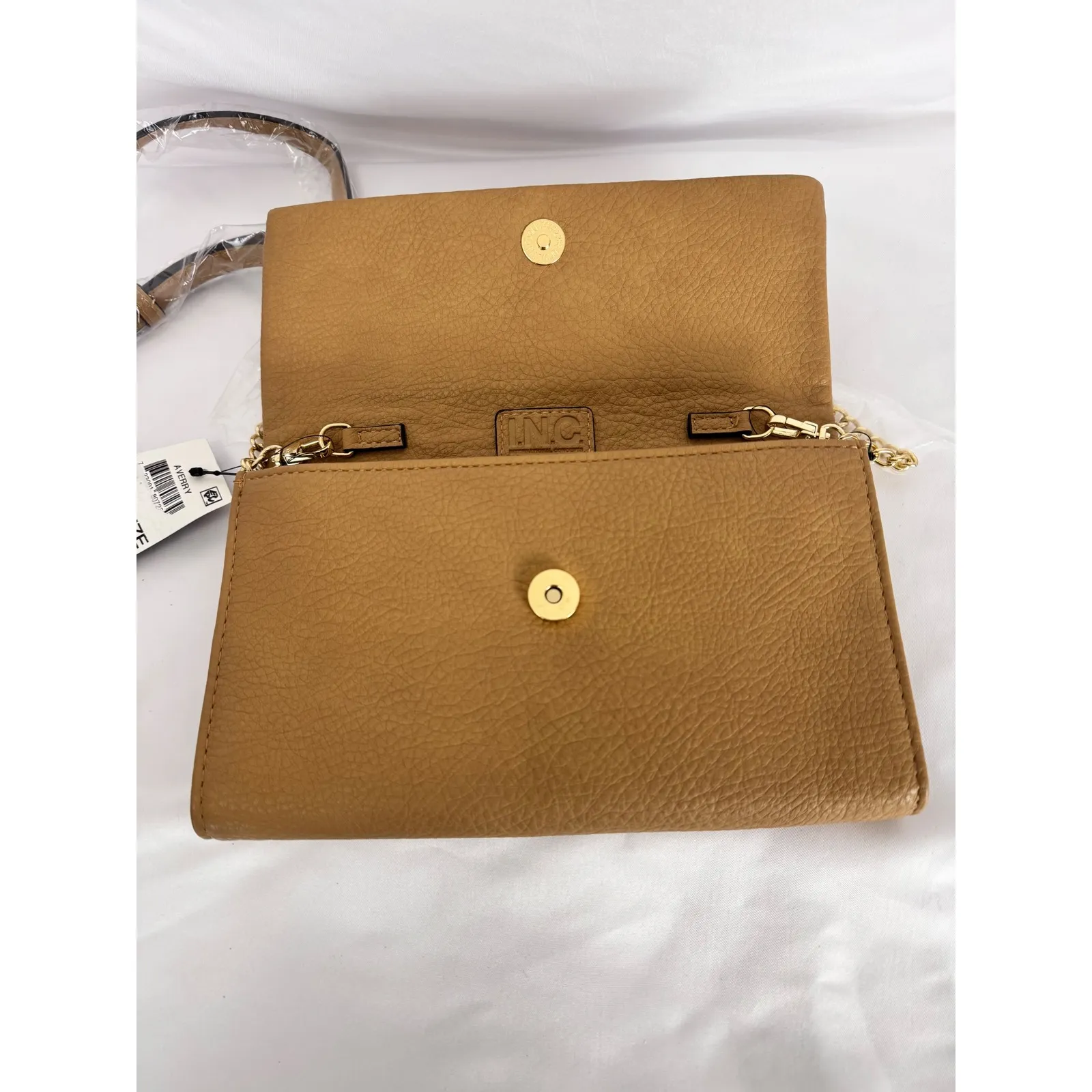 INC Convertible Crossbody Bag Chain Strap Wallet Clutch Tan One Size - Image 3