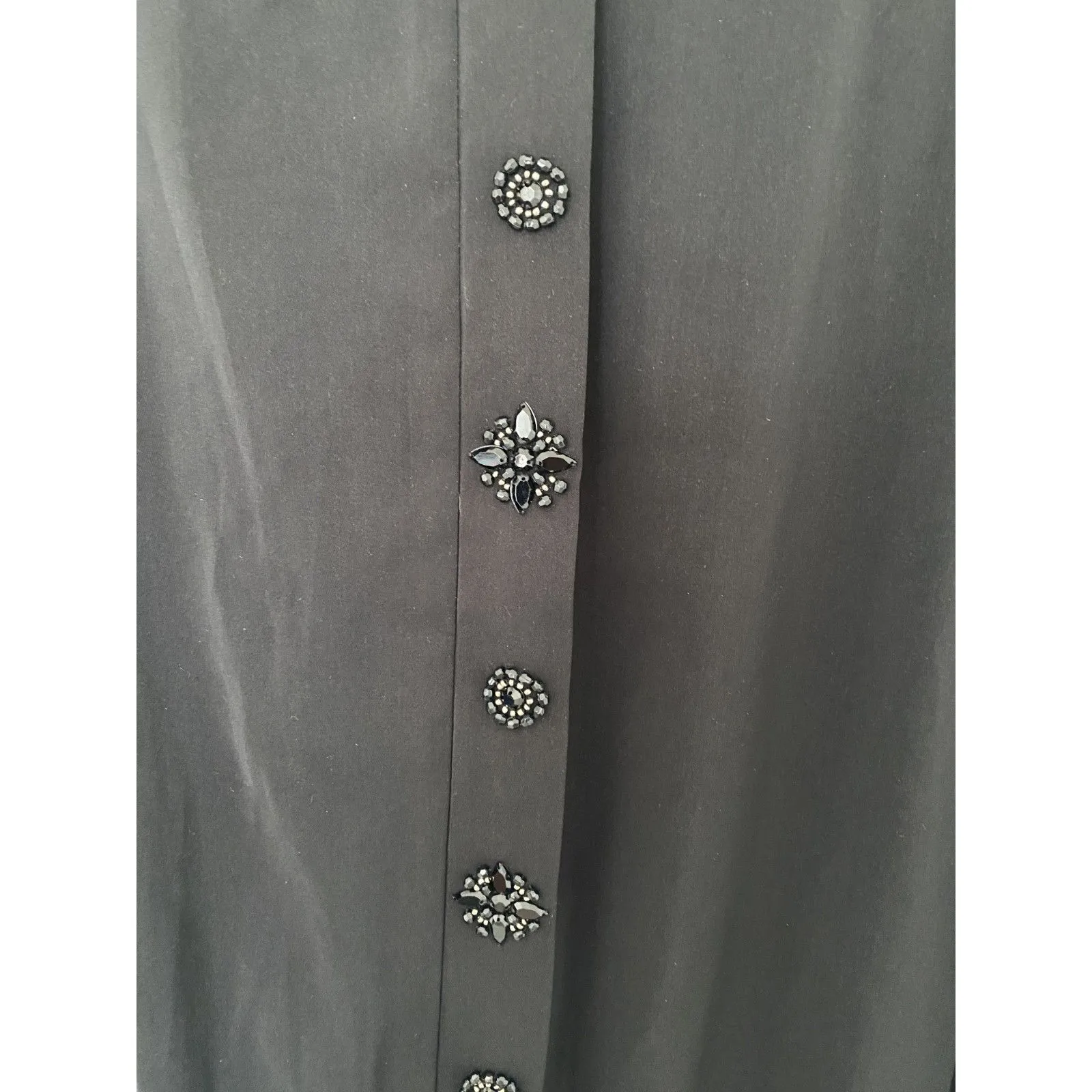 Susan Graver Peach Skin Zip Bomber Jacket Elastic Waist Faux Beaded Button Chic - Image 11