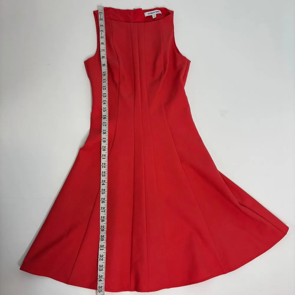 Elizabeth & James Sleeveless Hollis Fit Flare Mini Dress Boatneck Poppy Red 2 - Image 7
