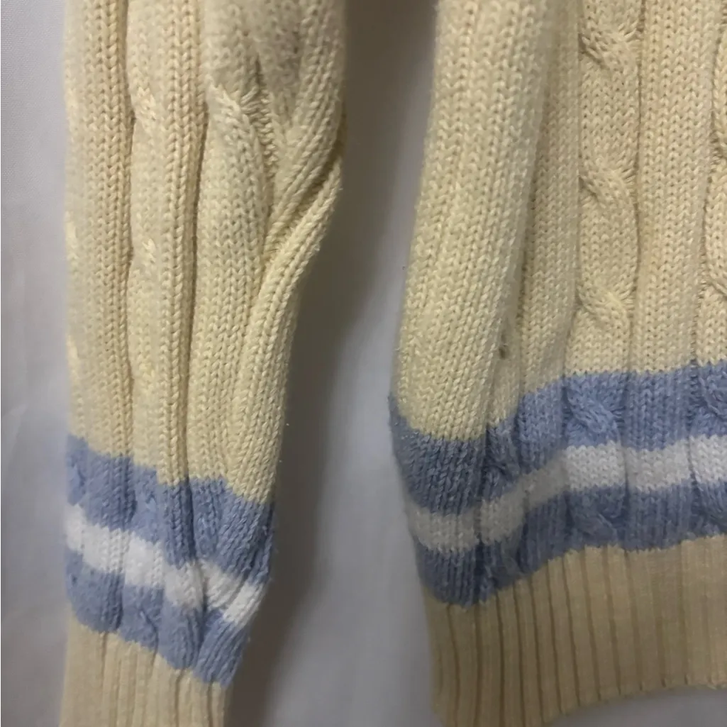 Mounted Police Club Cream and Blue women Sweater Size XL - Image 2