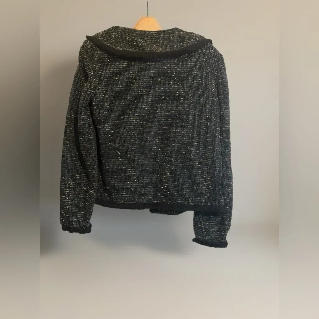 DKNY Black and White Tweed Fabric - Image 2