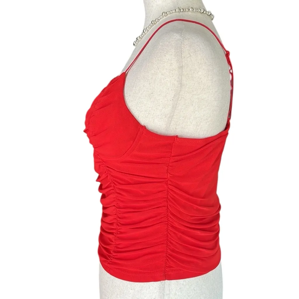 Just Polly red ruched bustier tank top Size undefined - Image 4