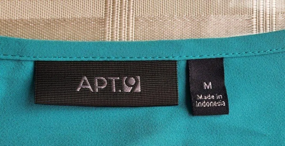 𝅺APT 9 aqua & blue Medium(M) sleeveless draped skirt dress - Image 4