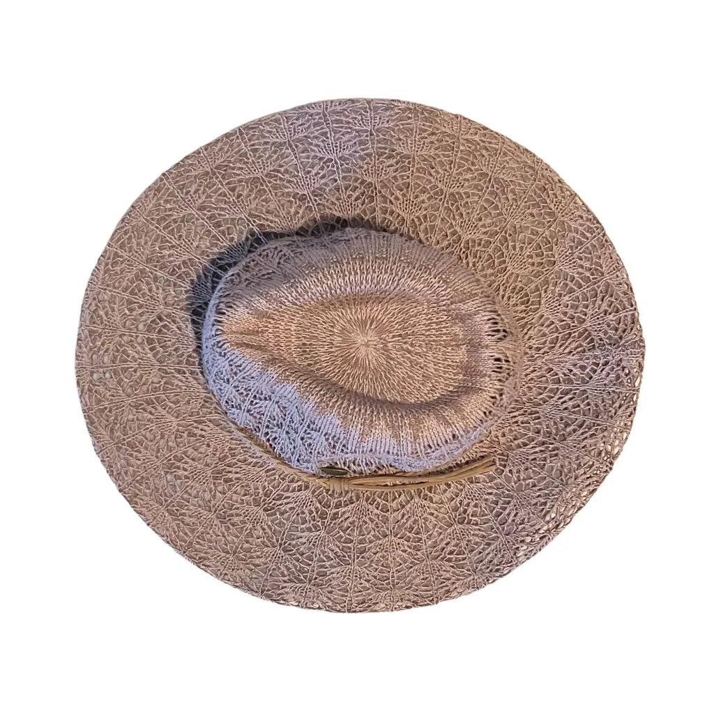 C.C Mauve Horseshoe Lace Knit Panama Western Cowgirl Hat. Festival Boho Rodeo Purple - Image 7