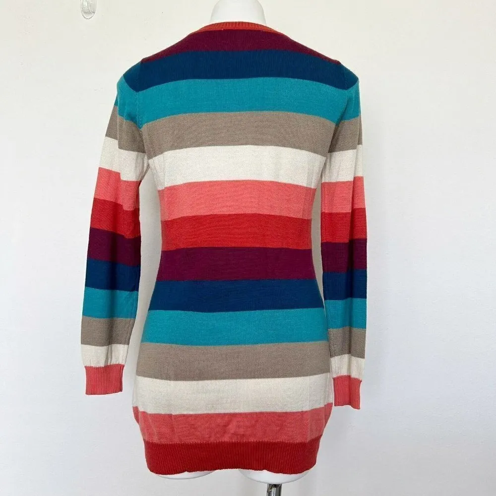 𝅺Vintage sheep hair dress sweater SMALL multi Long Sleeve comfy cozy crew neck Blue - Image 7