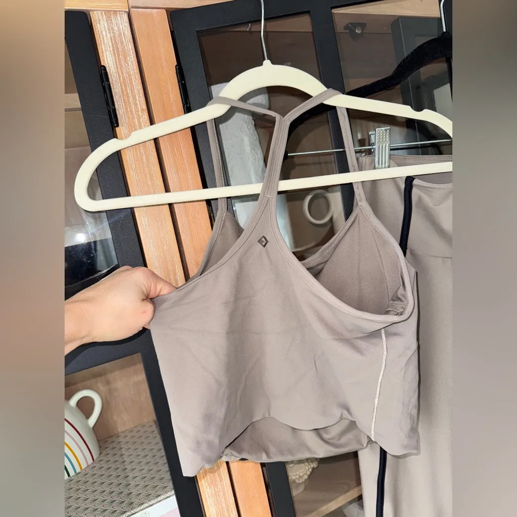 YPB workout set contrast leggings sports bra sculptLUX high rise tank top 7/8 - Image 10