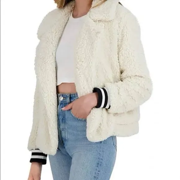 BB DAKOTA Women’s Fleece  And Love Ivory Jacket - Image 3