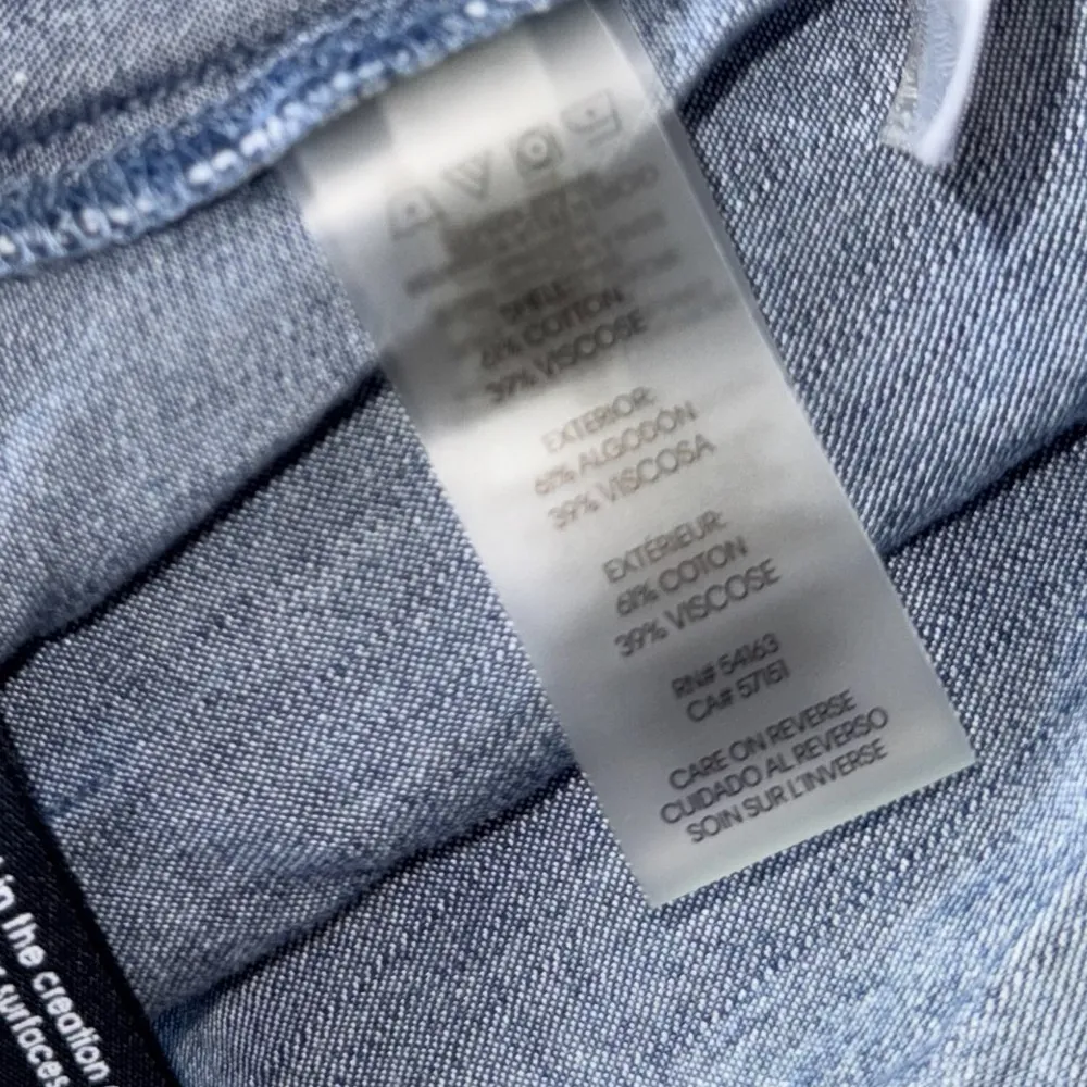 New TOMMY HILFIGER Chambray Shirt Dress Dark Denim Navy Blue Popover-Size 10 - Image 10