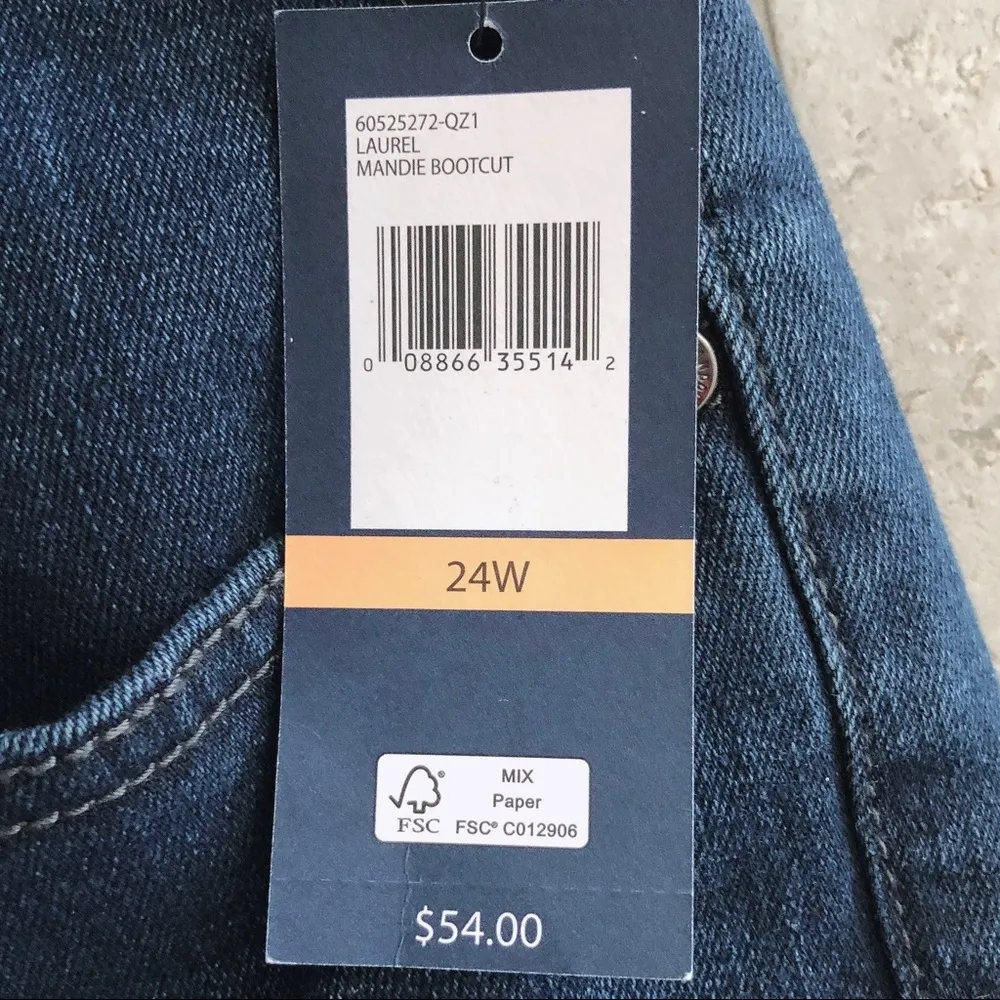 Bandolino Mandie Bootcut Laurel Blue Jeans Luxe 360 flex Denim Plus Size 24W NWT - Image 8