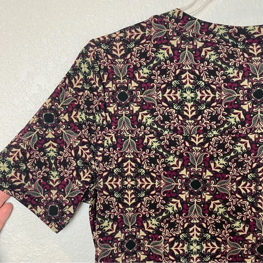 PREMISE High Neck Aline Short Sleeve Mini Patterned Dress Size 2 - Image 8