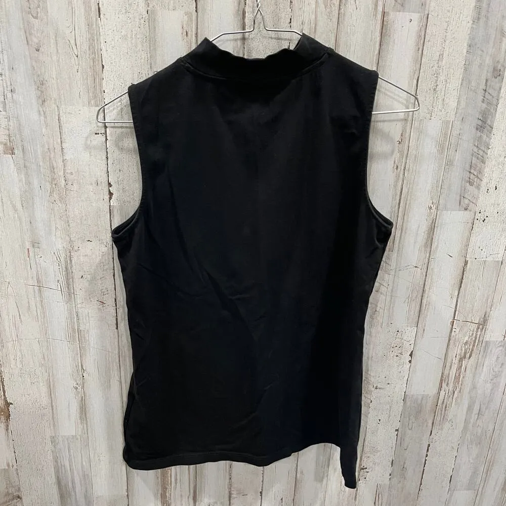 Christopher & Banks Black Mock Neck Sleeveless Top Womens Size Small - Image 3