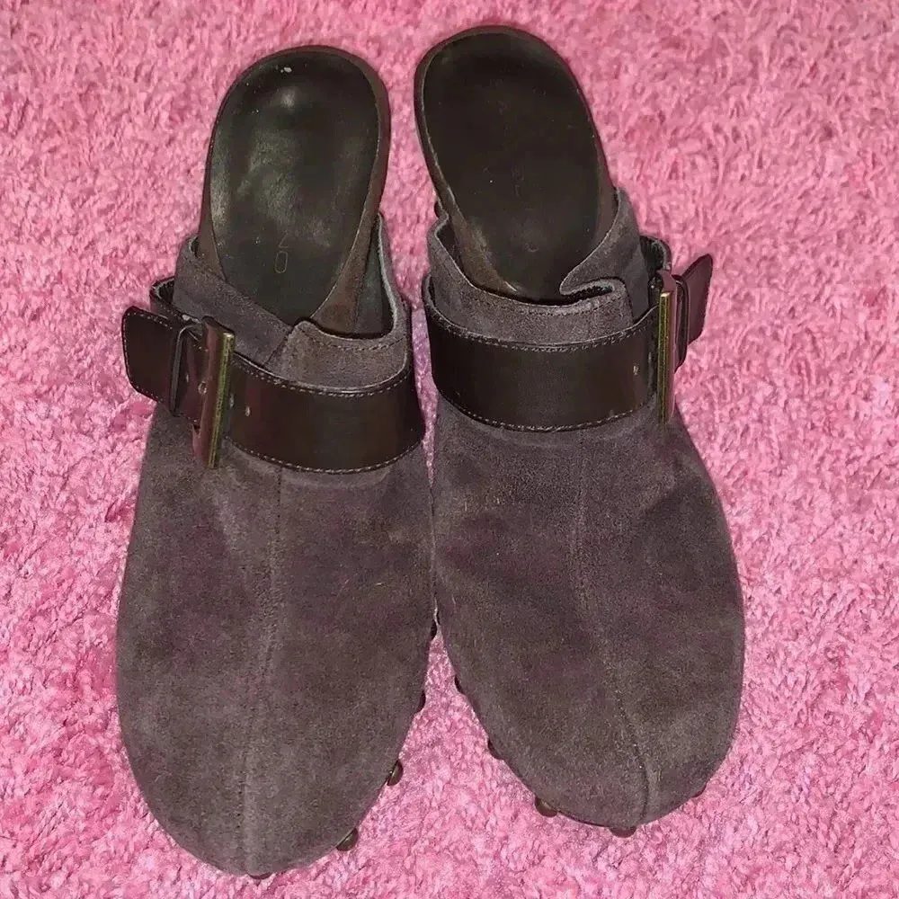 Bandolino Brown Suede Clogs - Image 2