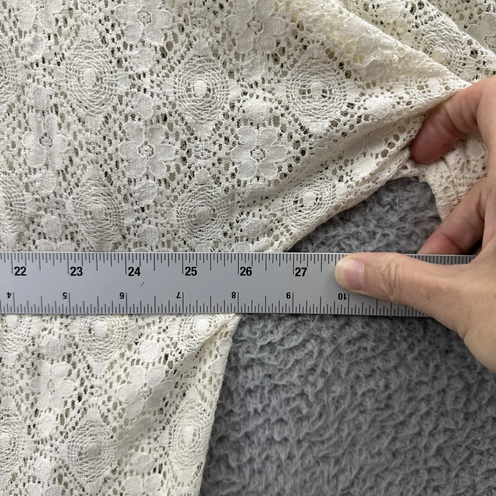 American Eagle Crochet Fringe Kimono Ivory Boho Festival Cover Up Women's XS - Image 6