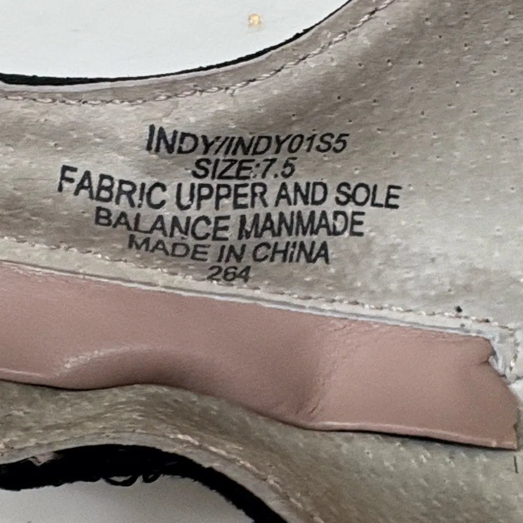 Betsey Johnson INDY Black and White Heels with Colorful Floral Accents - Image 5