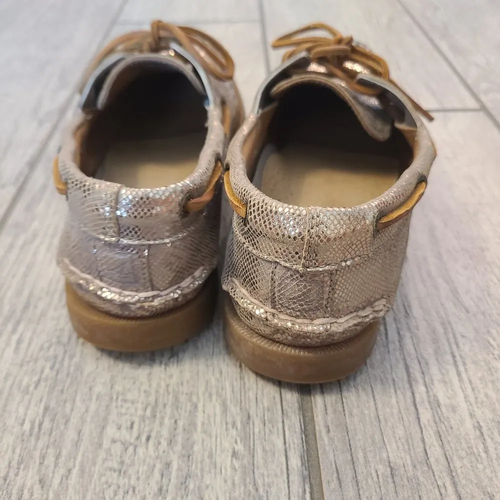 Sperry top-sider women's boat shoes loafers gold metallic size 7.5 - Image 6