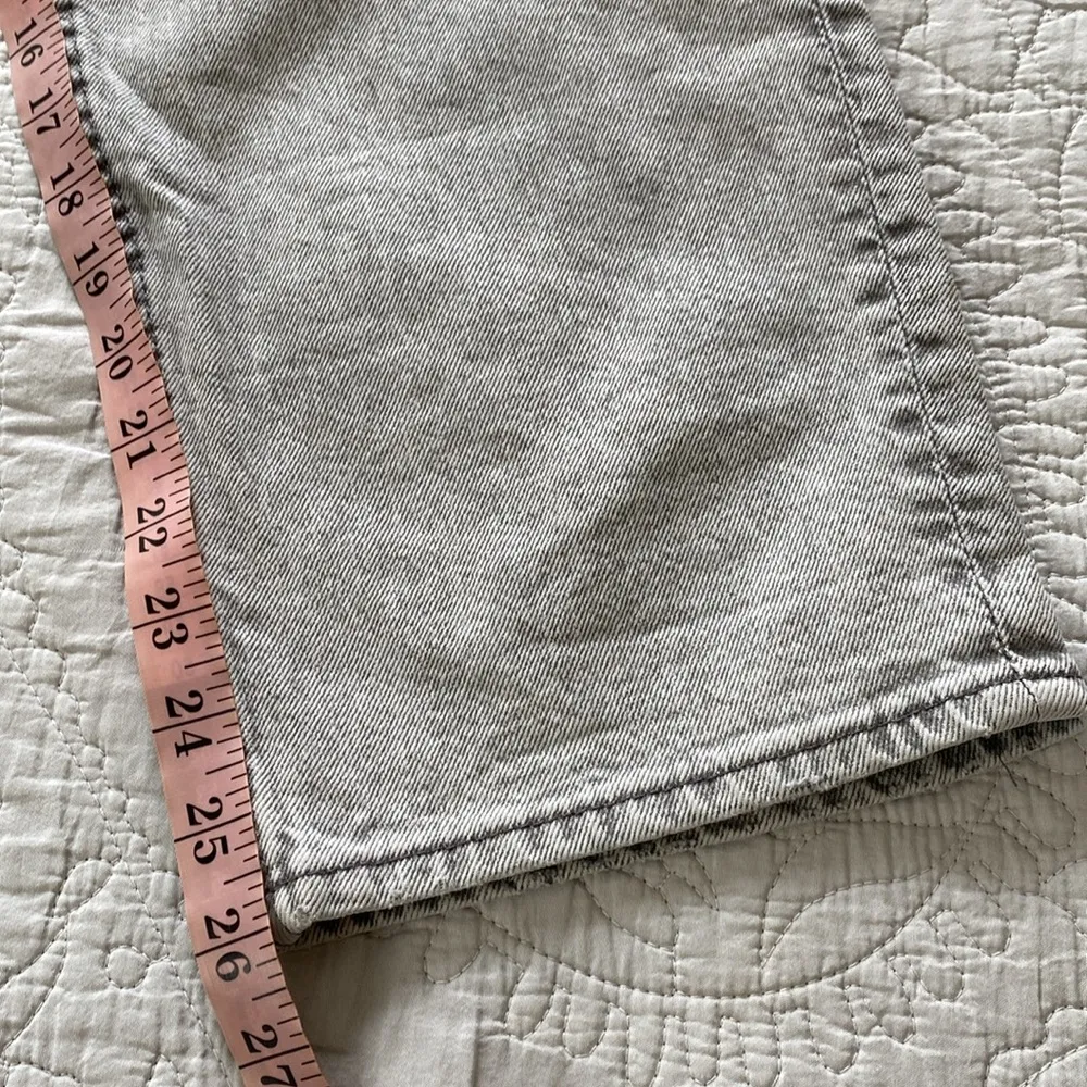 H&M High Rise Straight Leg Denim Jeans Light Acid Wash Gray Size 12 - Image 12