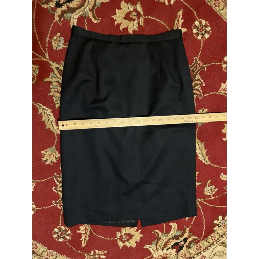 Vintage Womens Pendleton Black Academia Business Casual Wool Pencil Skirt 10P - Image 2